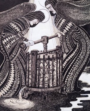 Komünizm idealizm üzerinde siyah Melekler insan skulls haddelenmiş bilgisinden yansıtan resim. 