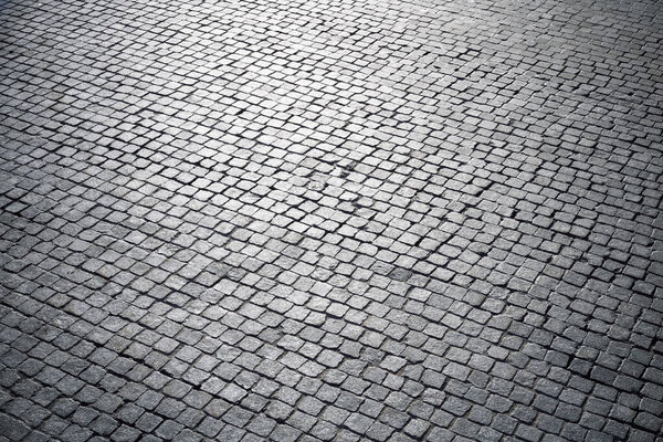 Stone road texture. Road tile on the Red Square in Moscow