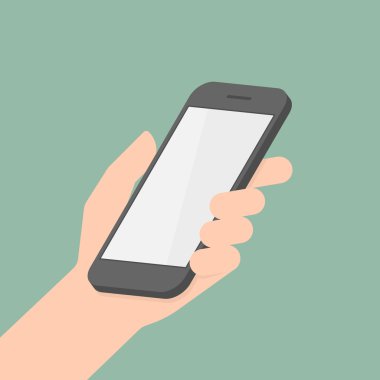 akıllı telefon elinde.