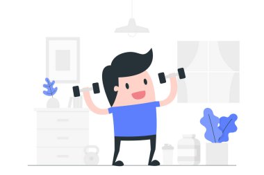Sağlık ve Spor Konsepti çizimi.