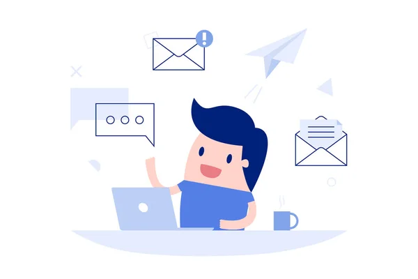 Vektorové Ilustrace Email Zprávy Email Marketing — Stockový vektor