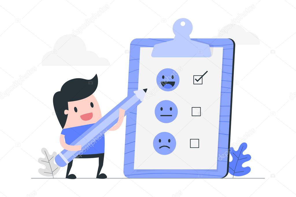 Customer review evaluation. Concept illustration.