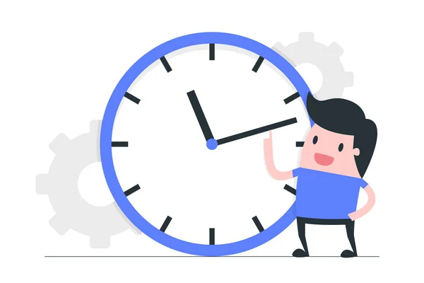 Man wants to stop the clock time management Vector Image