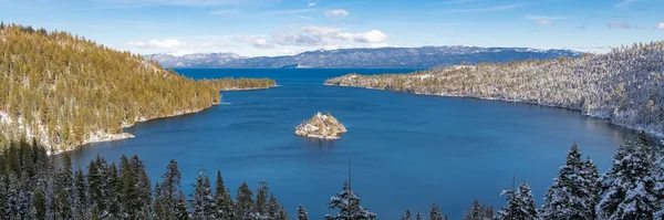 Lake Tahoe Nevada California Panorama Emerald Bay Winter — Stock Photo, Image