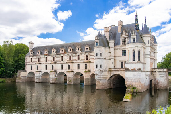 Chenonceau castle, France, beautiful French heritage, panorama