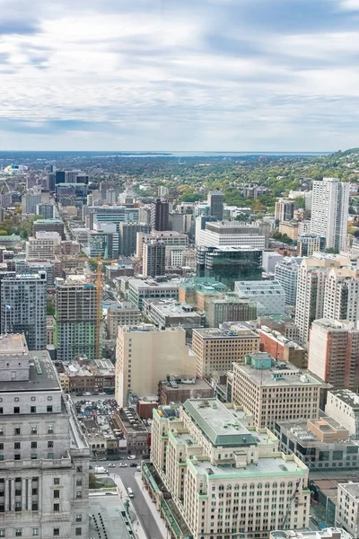 Montreal Kanadě Letecký Výhled Moderními Památkami Typické Střechy Budovy — Stock fotografie
