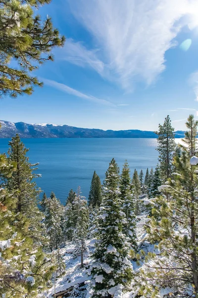 Озеро Тахо Неваде Калифорнии Панорама Залива Зимой — стоковое фото