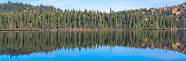 Canada Panorama Mountain Lake Forest Indian Summer Beautiful Landscape Wild — 스톡 사진