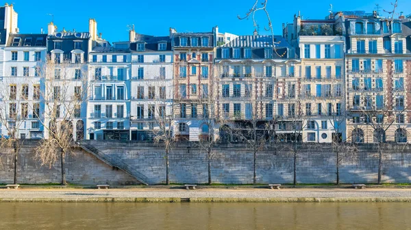 Paris Ile Cite Quai Des Orfevres Beautiful Ancient Buildings Panorama — ストック写真
