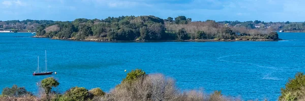 布列塔尼 莫尔比汉湾全景 从穆因岛看 — 图库照片