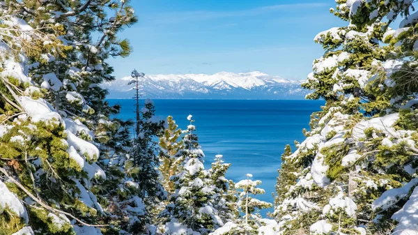 Lake Tahoe Nevada California Panorama Emerald Bay Winter — Stock Photo, Image