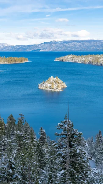 Lake Tahoe Nevada California Panorama Emerald Bay Winter — 图库照片