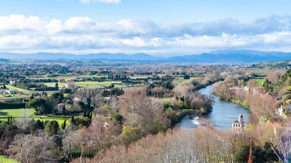 Bziers Frankrike Panorama Över Floden Orb Och Kampanjen Utsikt Från — Stockfoto