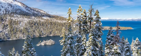 Der Tahoe See Nevada Und Kalifornien Panorama Der Smaragdgrünen Bucht — Stockfoto