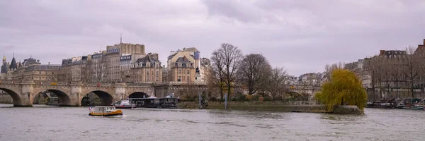 Parigi Pont Neuf Sulla Senna Con Piazza Vert Galant Sull — Foto Stock