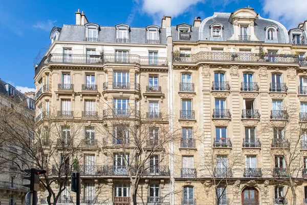 Paris Edifícios Típicos Montmartre Belas Fachadas — Fotografia de Stock