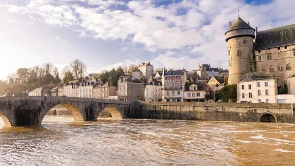 Laval Belle Ville Française Panorama Rivière Maisons Typiques Dans Ancien — Photo