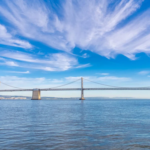 San Francisco Panorama Del Puente Bahía Día Soleado — Foto de Stock