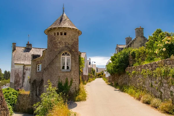 Bretagne Ile Aux Moines Île Dans Golfe Morbihan Petite Rue — Photo