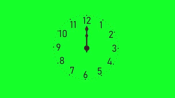 Timelapse óra a zöld képernyőn — Stock videók