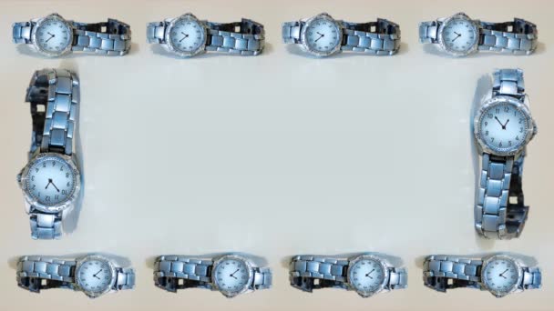 Cadre de montres-bracelets en timelapse — Video