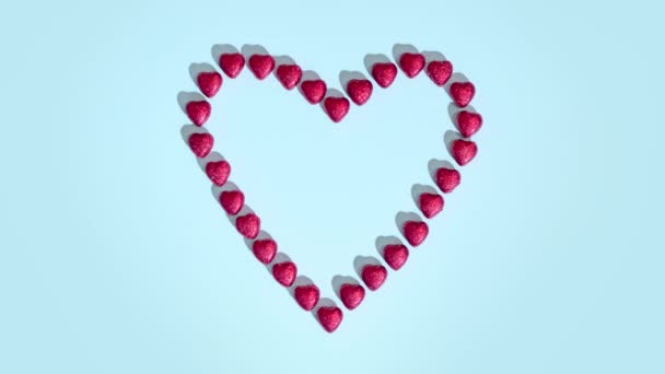 Pulsos rojos del corazón en stop motion — Vídeos de Stock