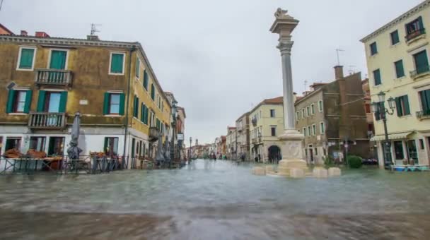 Timelapse de la ville d'eau inondée — Video