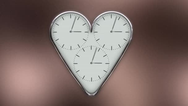 Ρολόι σε σχήμα καρδιάς στο timelapse — Αρχείο Βίντεο
