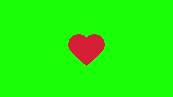 Podobný knoflík ve tvaru červeného srdce — Stock video