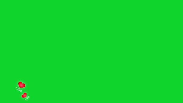 Hearts of the links appear beside the green screen — Stock Video