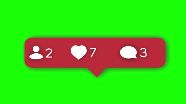 Red counter of likes, followers and comments — Stockvideo