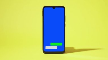 Empty chat in smartphone with green screen