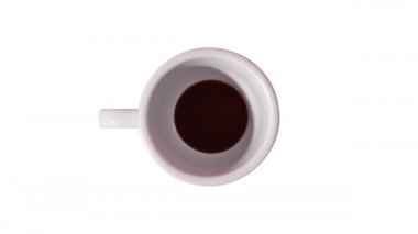 Cup of coffee fills up on the background that changes colors