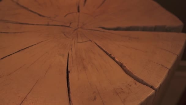 Una decoración en forma de tronco de madera — Vídeo de stock