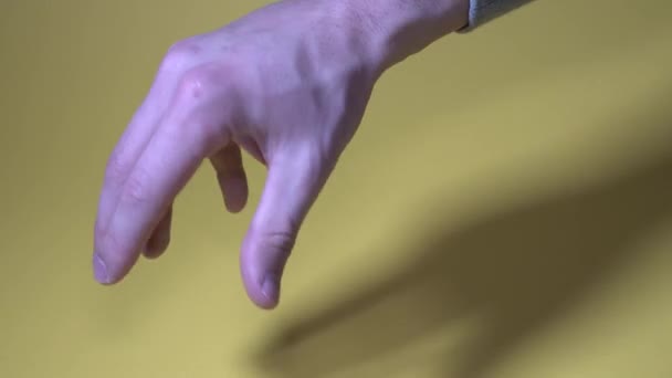 Coin appears and disappears in the persons hand — Stock Video