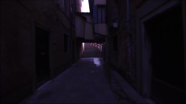 Dark street of Venice with subway — Wideo stockowe