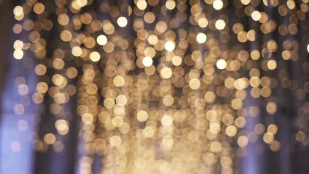 Giallo bokeh da luci di Natale — Video Stock