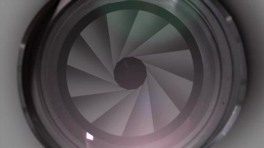 Aperture of the photographic lens opens
