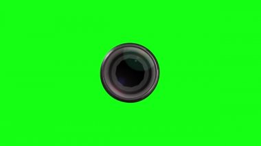 Yeşil ekrandaki fotoğraf merceğindeki diyaframın açıklığı