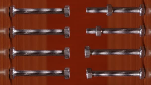 Nuts are screwed into bolts — Stock Video