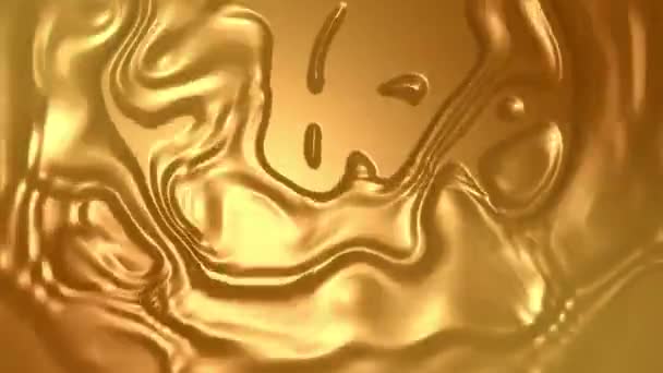 Abstrakter Hintergrund der Bewegung der goldenen Flüssigkeit — Stockvideo
