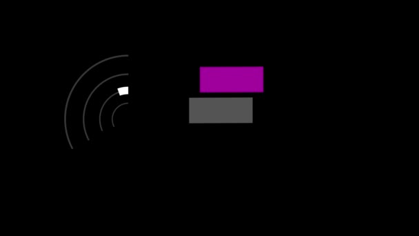 Круглая диаграмма различных цветов на черном фоне — стоковое видео
