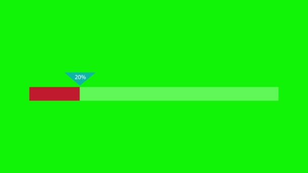 Красная линия загрузки на зеленом экране — стоковое видео