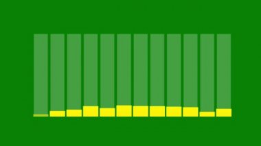 Yeşil ekranda yükselen grafik