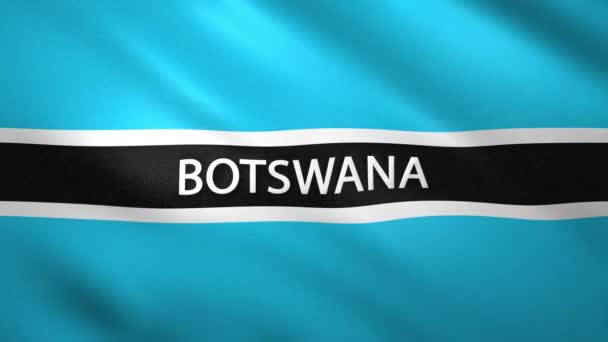 Drapeau du Botswana avec le nom du pays — Video