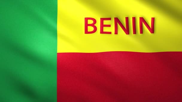 Drapeau du Bénin dans le vent — Video