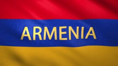 Ermenistan bayrağı rüzgarda hafifçe hareket ediyor