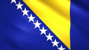 Bosna-Hersek bayrağı hafifçe savruluyor
