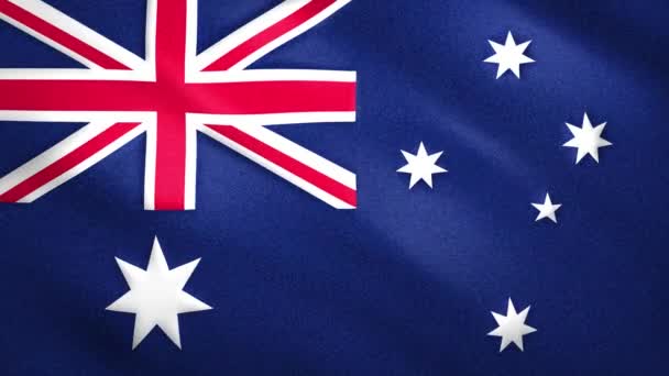 Bandera de Australia se mueve ligeramente en el viento — Vídeos de Stock