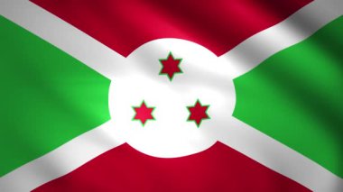 Burundi bayrağı rüzgarda hareket ediyor.